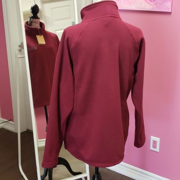 NWT ❤🤍🖤 Landway Fleece Grape Zip Up Cardigan Sweater - Picture 4 of 13